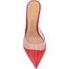 imageFSJ Women Slip On Mid High Heeled Mules Slipper Closed Pointed Toe Sandals Slides Dress Shoes Size 415 USRed Clear