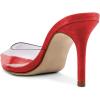 imageFSJ Women Slip On Mid High Heeled Mules Slipper Closed Pointed Toe Sandals Slides Dress Shoes Size 415 USRed Clear