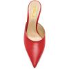 imageFSJ Women Slip On Mid High Heeled Mules Slipper Closed Pointed Toe Sandals Slides Dress Shoes Size 415 USRed12 Cm
