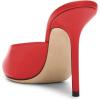 imageFSJ Women Slip On Mid High Heeled Mules Slipper Closed Pointed Toe Sandals Slides Dress Shoes Size 415 USRed12 Cm