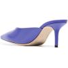 imageFSJ Women Slip On Mid High Heeled Mules Slipper Closed Pointed Toe Sandals Slides Dress Shoes Size 415 USSlate Blue