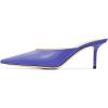 imageFSJ Women Slip On Mid High Heeled Mules Slipper Closed Pointed Toe Sandals Slides Dress Shoes Size 415 USSlate Blue