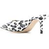 imageFSJ Women Slip On Mid High Heeled Mules Slipper Closed Pointed Toe Sandals Slides Dress Shoes Size 415 USSpots