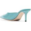 imageFSJ Women Slip On Mid High Heeled Mules Slipper Closed Pointed Toe Sandals Slides Dress Shoes Size 415 USTurquoise