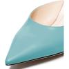 imageFSJ Women Slip On Mid High Heeled Mules Slipper Closed Pointed Toe Sandals Slides Dress Shoes Size 415 USTurquoise