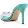 imageFSJ Women Slip On Mid High Heeled Mules Slipper Closed Pointed Toe Sandals Slides Dress Shoes Size 415 USTurquoise Clear