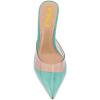 imageFSJ Women Slip On Mid High Heeled Mules Slipper Closed Pointed Toe Sandals Slides Dress Shoes Size 415 USTurquoise Clear