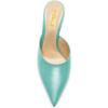 imageFSJ Women Slip On Mid High Heeled Mules Slipper Closed Pointed Toe Sandals Slides Dress Shoes Size 415 USTurquoise12 Cm