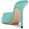 imageFSJ Women Slip On Mid High Heeled Mules Slipper Closed Pointed Toe Sandals Slides Dress Shoes Size 415 USTurquoise12 Cm