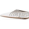 imageFSJ Women Slip On Mid High Heeled Mules Slipper Closed Pointed Toe Sandals Slides Dress Shoes Size 415 USWhite