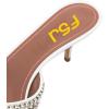 imageFSJ Women Slip On Mid High Heeled Mules Slipper Closed Pointed Toe Sandals Slides Dress Shoes Size 415 USWhite