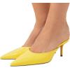 imageFSJ Women Slip On Mid High Heeled Mules Slipper Closed Pointed Toe Sandals Slides Dress Shoes Size 415 USYellow