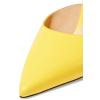 imageFSJ Women Slip On Mid High Heeled Mules Slipper Closed Pointed Toe Sandals Slides Dress Shoes Size 415 USYellow