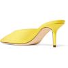 imageFSJ Women Slip On Mid High Heeled Mules Slipper Closed Pointed Toe Sandals Slides Dress Shoes Size 415 USYellow