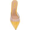 imageFSJ Women Slip On Mid High Heeled Mules Slipper Closed Pointed Toe Sandals Slides Dress Shoes Size 415 USYellow Clear