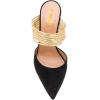 imageFSJ Women Strappy Golden Chunky High Heels Mules Fashion Pointy Toe Pumps Slip On Evening Party Shoes Size 415 USBlack