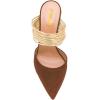 imageFSJ Women Strappy Golden Chunky High Heels Mules Fashion Pointy Toe Pumps Slip On Evening Party Shoes Size 415 USBrown