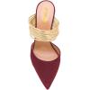 imageFSJ Women Strappy Golden Chunky High Heels Mules Fashion Pointy Toe Pumps Slip On Evening Party Shoes Size 415 USDark Red