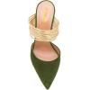 imageFSJ Women Strappy Golden Chunky High Heels Mules Fashion Pointy Toe Pumps Slip On Evening Party Shoes Size 415 USGreen