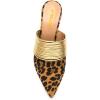 imageFSJ Women Strappy Golden Chunky High Heels Mules Fashion Pointy Toe Pumps Slip On Evening Party Shoes Size 415 USLeopard