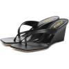 imageFSJ Women Casual Flip Flop Slide Mule Shoes Square Open Toe Thong Sandal Summer Wedge High Heel Size 415 USBlack