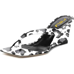 imageFSJ Women Casual Flip Flop Slide Mule Shoes Square Open Toe Thong Sandal Summer Wedge High Heel Size 415 USCow
