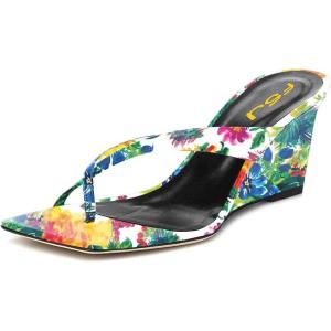imageFSJ Women Casual Flip Flop Slide Mule Shoes Square Open Toe Thong Sandal Summer Wedge High Heel Size 415 USFlower
