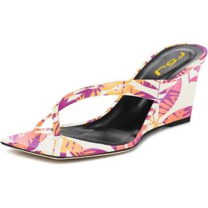 imageFSJ Women Casual Flip Flop Slide Mule Shoes Square Open Toe Thong Sandal Summer Wedge High Heel Size 415 USFlower2