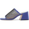 imageFSJ Women Comfortable Mesh Open Toe Sandal Chunky High Heels Mules Slide Summer Shoes Size 415 USBlue