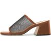 imageFSJ Women Comfortable Mesh Open Toe Sandal Chunky High Heels Mules Slide Summer Shoes Size 415 USBrown