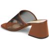 imageFSJ Women Comfortable Mesh Open Toe Sandal Chunky High Heels Mules Slide Summer Shoes Size 415 USBrown