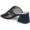 imageFSJ Women Comfortable Mesh Open Toe Sandal Chunky High Heels Mules Slide Summer Shoes Size 415 USNavy