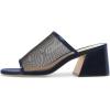 imageFSJ Women Comfortable Mesh Open Toe Sandal Chunky High Heels Mules Slide Summer Shoes Size 415 USNavy
