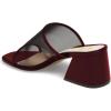 imageFSJ Women Comfortable Mesh Open Toe Sandal Chunky High Heels Mules Slide Summer Shoes Size 415 USWine