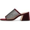 imageFSJ Women Comfortable Mesh Open Toe Sandal Chunky High Heels Mules Slide Summer Shoes Size 415 USWine