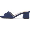 imageFSJ Women Comfy Peep Toe Sandals Low Chunky Heels Mules Casual Summer Office Lady Shoes Size 415 USDark Blue