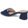imageFSJ Women Comfy Peep Toe Sandals Low Chunky Heels Mules Casual Summer Office Lady Shoes Size 415 USDark Blue