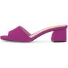 imageFSJ Women Comfy Peep Toe Sandals Low Chunky Heels Mules Casual Summer Office Lady Shoes Size 415 USFuchsia