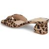 imageFSJ Women Comfy Peep Toe Sandals Low Chunky Heels Mules Casual Summer Office Lady Shoes Size 415 USLeopard