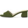 imageFSJ Women Comfy Peep Toe Sandals Low Chunky Heels Mules Casual Summer Office Lady Shoes Size 415 USOlive Green