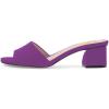 imageFSJ Women Comfy Peep Toe Sandals Low Chunky Heels Mules Casual Summer Office Lady Shoes Size 415 USPurple