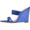 imageFSJ Women Fashion Open Toe Wedge Sandals High Heels Mules Double Straps Slip On Party Shoes Size 415 USBlue