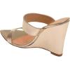 imageFSJ Women Fashion Open Toe Wedge Sandals High Heels Mules Double Straps Slip On Party Shoes Size 415 USGold