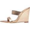 imageFSJ Women Fashion Open Toe Wedge Sandals High Heels Mules Double Straps Slip On Party Shoes Size 415 USGold