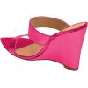 imageFSJ Women Fashion Open Toe Wedge Sandals High Heels Mules Double Straps Slip On Party Shoes Size 415 USHot Pink