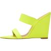 imageFSJ Women Fashion Open Toe Wedge Sandals High Heels Mules Double Straps Slip On Party Shoes Size 415 USLime Green