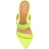 imageFSJ Women Fashion Open Toe Wedge Sandals High Heels Mules Double Straps Slip On Party Shoes Size 415 USLime Green