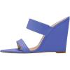 imageFSJ Women Fashion Open Toe Wedge Sandals High Heels Mules Double Straps Slip On Party Shoes Size 415 USNavy Blue