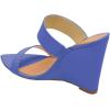 imageFSJ Women Fashion Open Toe Wedge Sandals High Heels Mules Double Straps Slip On Party Shoes Size 415 USNavy Blue