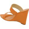 imageFSJ Women Fashion Open Toe Wedge Sandals High Heels Mules Double Straps Slip On Party Shoes Size 415 USOrange